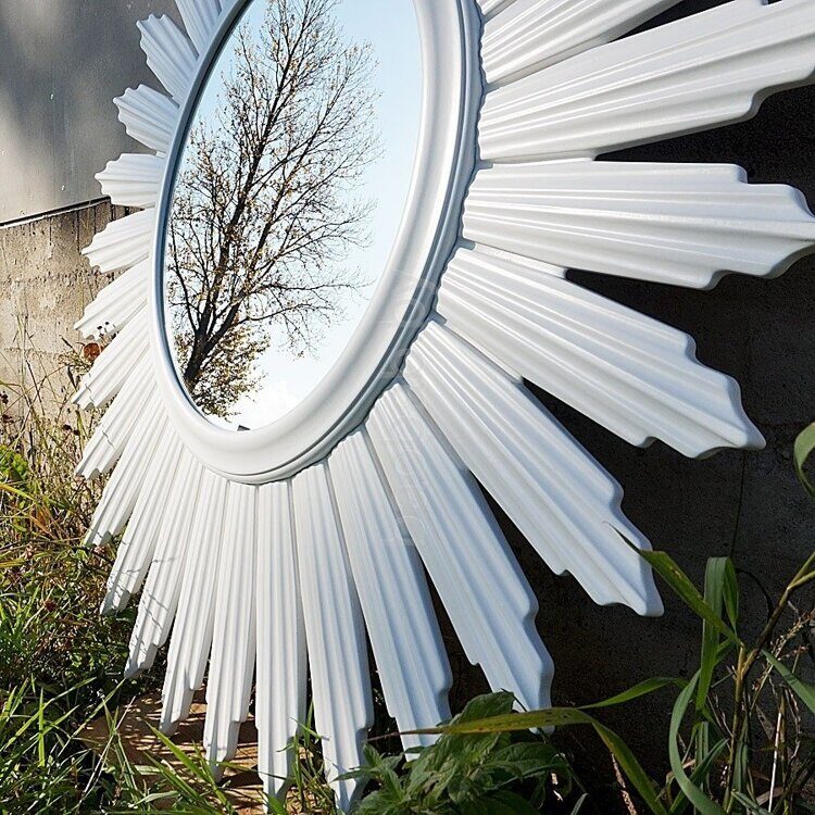 Зеркало Сиена белый шелк, круглое d=1200